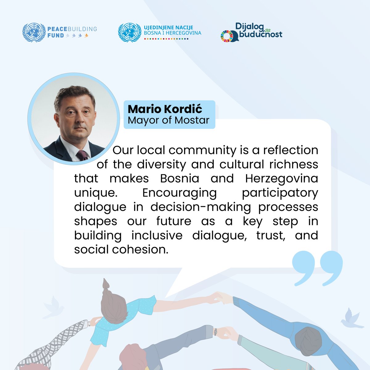 United Nations BiH (@un_bih) on Twitter photo 📣 #LocalPerspectives from Mostar!
Mayor Kordić highlights the city's cultural richness & the power of dialogue in shaping an inclusive future.
Mostar is one of 10 partner communities of <a href="/UNPeacebuilding/">United Nations Peacebuilding</a> 's #DFF3. 📣 #LocalPerspectives from Mostar!
Mayor Kordić highlights the city's cultural richness & the power of dialogue in shaping an inclusive future.
Mostar is one of 10 partner communities of <a href="/UNPeacebuilding/">United Nations Peacebuilding</a> 's #DFF3.