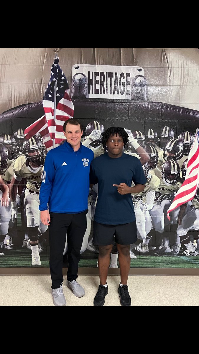 Denzel Okekeuche (@d0kekeuche_22) on Twitter photo After a great conversation with <a href="/CoachKyleKempt/">Kyle Kempt</a> I am very thankful and blessed to receive my first D1 OFFER from @DrakeBulldogFB !!!
<a href="/CoachJoeWoodley/">Coach Joe Woodley</a> <a href="/coachcammeron/">Cam Gardner</a> <a href="/CoachJ_Fish/">John Fish</a> <a href="/Coach_LColvin/">Larry Colvin</a> <a href="/StevenGreek1/">Steven Greek</a> <a href="/HHS_Coyote_FB/">Heritage Coyote Football</a> <a href="/HHSRecruiting/">HHS Recruiting</a> <a href="/scoreeveryplay3/">@ScoreEveryPlay3</a> <a href="/TXTopTalent/">TX TOP TALENT</a>
<a href="/TFloss32/">Todd Glawson</a> After a great conversation with <a href="/CoachKyleKempt/">Kyle Kempt</a> I am very thankful and blessed to receive my first D1 OFFER from @DrakeBulldogFB !!!
<a href="/CoachJoeWoodley/">Coach Joe Woodley</a> <a href="/coachcammeron/">Cam Gardner</a> <a href="/CoachJ_Fish/">John Fish</a> <a href="/Coach_LColvin/">Larry Colvin</a> <a href="/StevenGreek1/">Steven Greek</a> <a href="/HHS_Coyote_FB/">Heritage Coyote Football</a> <a href="/HHSRecruiting/">HHS Recruiting</a> <a href="/scoreeveryplay3/">@ScoreEveryPlay3</a> <a href="/TXTopTalent/">TX TOP TALENT</a>
<a href="/TFloss32/">Todd Glawson</a>