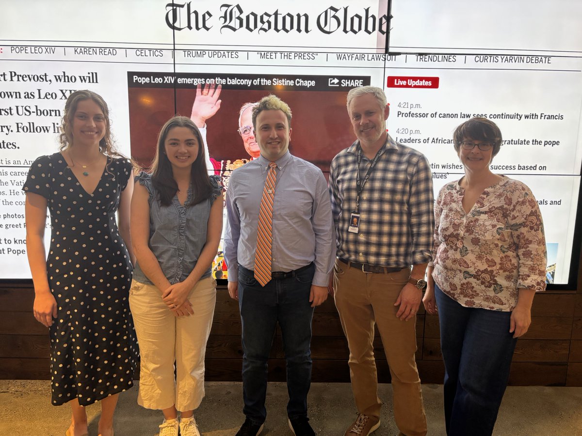 Hello from Connecticut and Boston! Metcalf’s Fara Warner and Ethan Brown visited three more newsrooms participating in our in our Climate and Environmental Science Fellowship for Local Journalism: WSHU Public Radio, Hearst Connecticut Media Group, and the Boston Globe.
