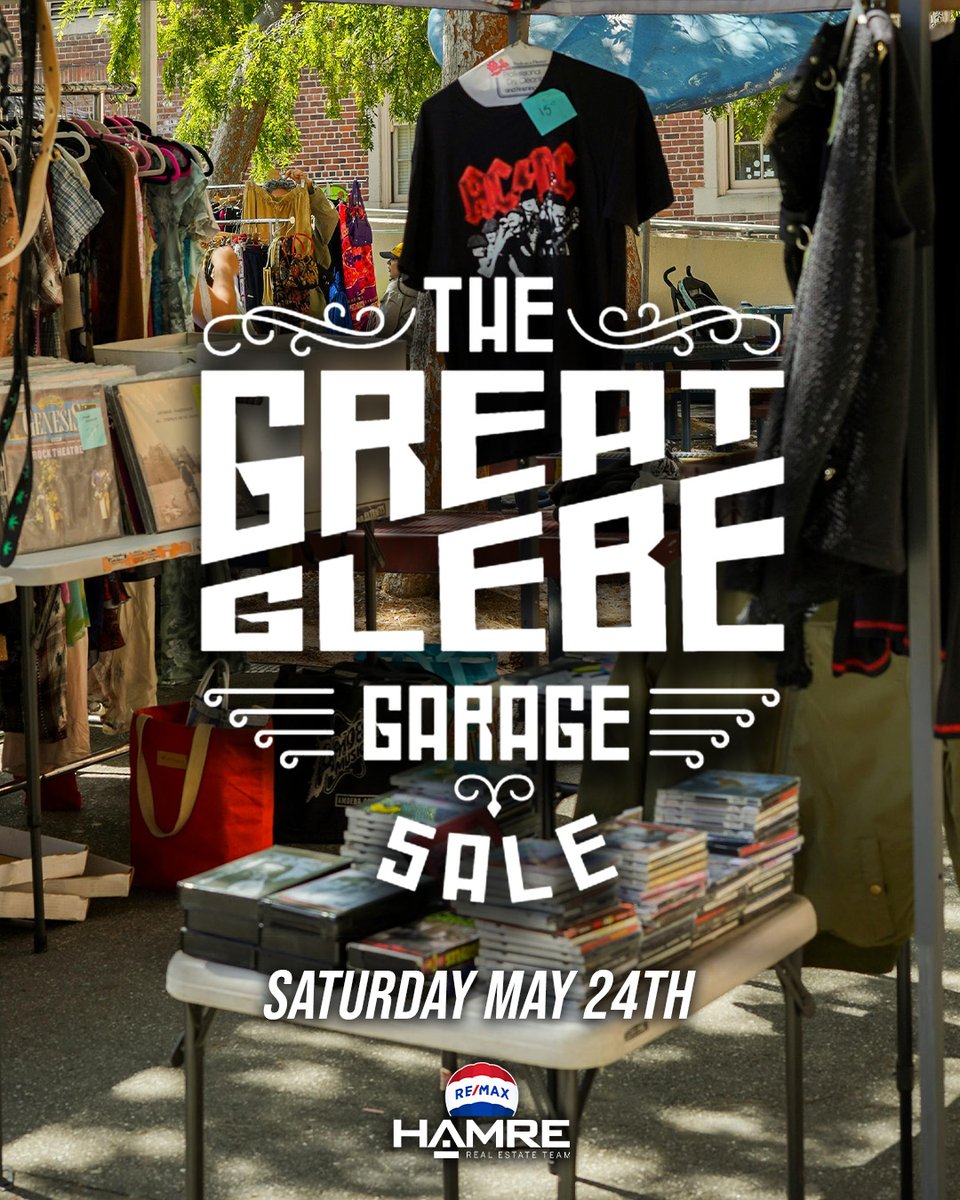 HamreREMAX's tweet photo. 🌟Glebe is the place to be this weekend...

📦The Great Glebe Garage Sale is back this Saturday, May 24th. 

🔑Glebe residents are selling their stuff from their front lawns, driveways and porches. Glebe merchants also hold a huge sidewalk sale. 

#GlebeGarageSale #Glebe https://t.co/YG61DwlRDg