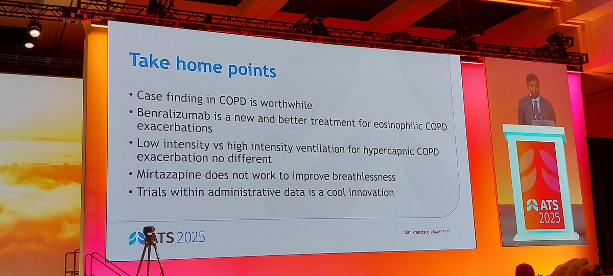Rachael Evans (@revans_breathe) on Twitter photo #respisbest #ATS2025
🌟 brilliant #COPD YInRV by <a href="/SanjayResp/">Sanjay Ramakrishnan</a>
🌟 Benra 👍
🌟 Case finding AND pulmonologist 👍
🌟 acute NIV - start and escalate pressures as needed 👍
🌟 mirtazepine 👎 #respisbest #ATS2025
🌟 brilliant #COPD YInRV by <a href="/SanjayResp/">Sanjay Ramakrishnan</a>
🌟 Benra 👍
🌟 Case finding AND pulmonologist 👍
🌟 acute NIV - start and escalate pressures as needed 👍
🌟 mirtazepine 👎