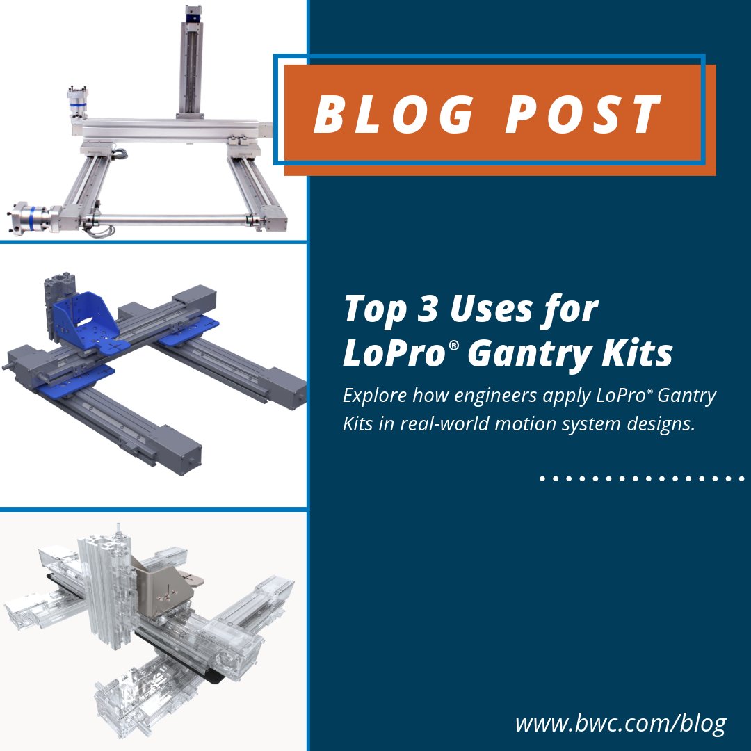 BWCnews's tweet image. LoPro® Gantry Kits are used in #multiaxis motion systems across a range of industrial applications. We’ve outlined three common use cases #engineers rely on in #automation and #manufacturing.

🔗 Read the post: hubs.li/Q03mgKBQ0