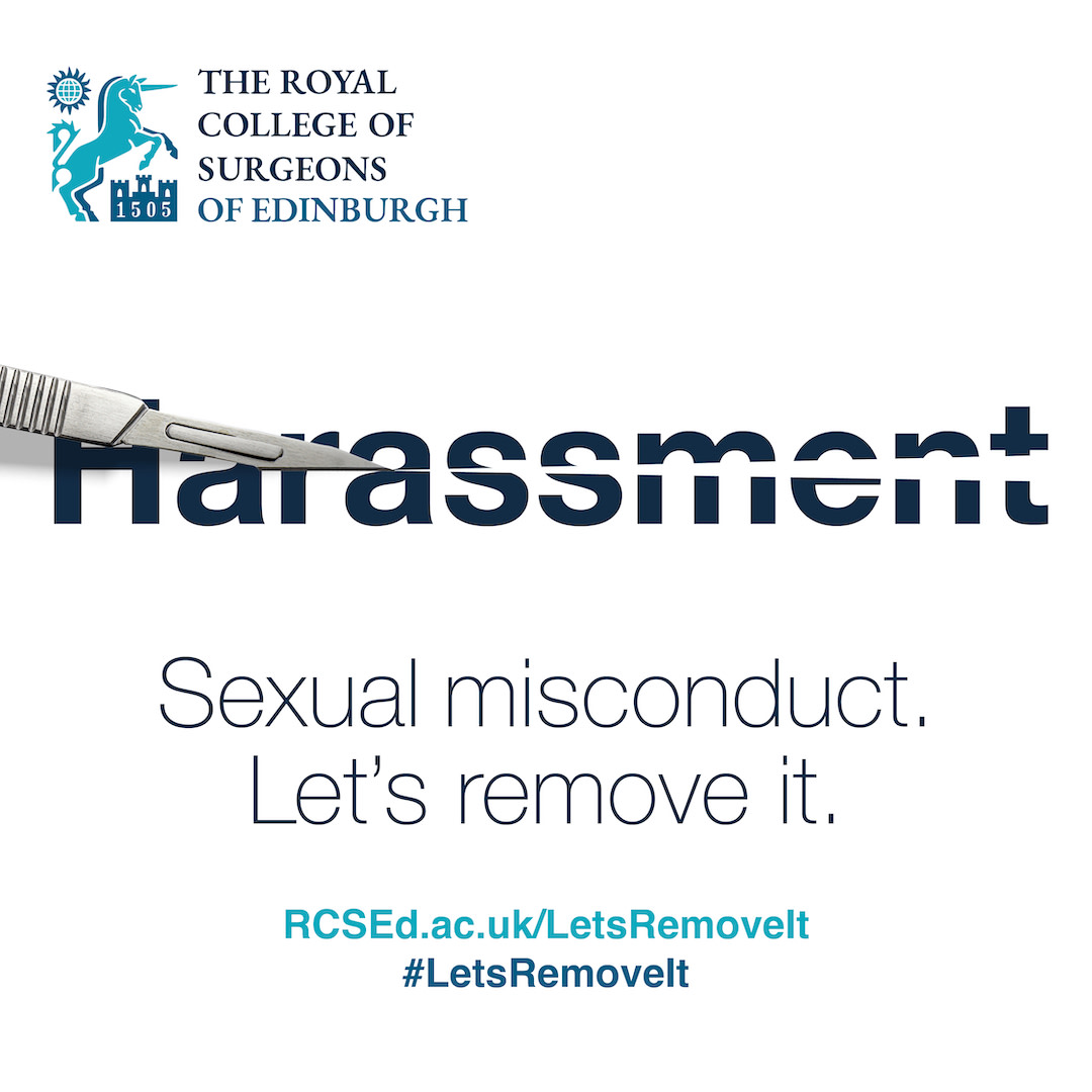 RCSEd's tweet photo. As part of our commitment to raising awareness of sexual harassment & encouraging a zero tolerance stance on sexual misconduct in healthcare, RCSEd Council Member & Patient Safety Group Chair Anna Paisley recently spoke to the BMJ.
Read more https://t.co/ho4ZK4YUtF #LetsRemoveIt https://t.co/CB04dE2Gdz