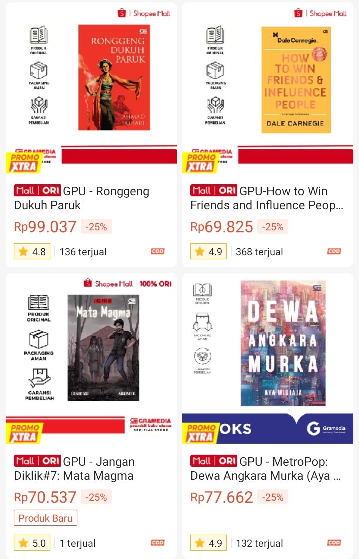 diskonbuku's tweet photo. Diskon sd 27% Gramedia 🤩✨
https://t.co/s6vaomfgqU https://t.co/C5QYv5uOnf