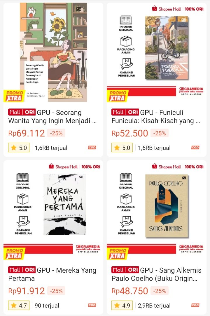 diskonbuku's tweet photo. Diskon sd 27% Gramedia 🤩✨
https://t.co/s6vaomfgqU https://t.co/C5QYv5uOnf