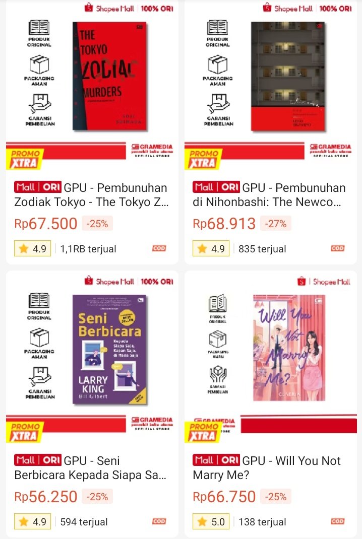 diskonbuku's tweet photo. Diskon sd 27% Gramedia 🤩✨
https://t.co/s6vaomfgqU https://t.co/C5QYv5uOnf