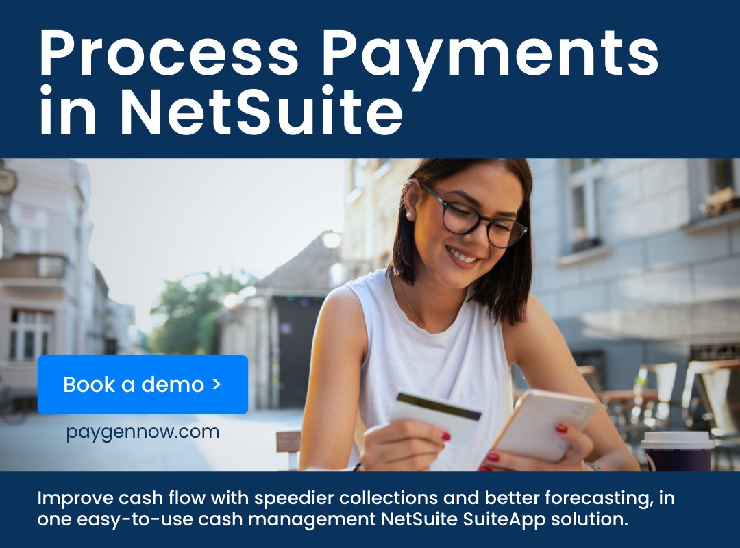 ConventionSuite's tweet image. Manage payment processing directly from your existing NetSuite with PayGen. No downtime or coding required. Safe and secure. Request a demo: paygennow.com/contact-us/
#netsuite #suiteapp #paygen #paymentprocessing #creditcardprocessing #achprocessing #pcicompliant #paymentgateway
