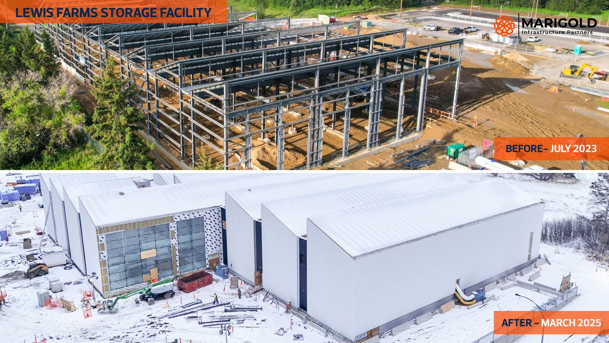 Look at that progress! The Lewis Farms storage facility has come a long way in the last few years, and soon it will be ready to house the Valley Line West LRT trains.