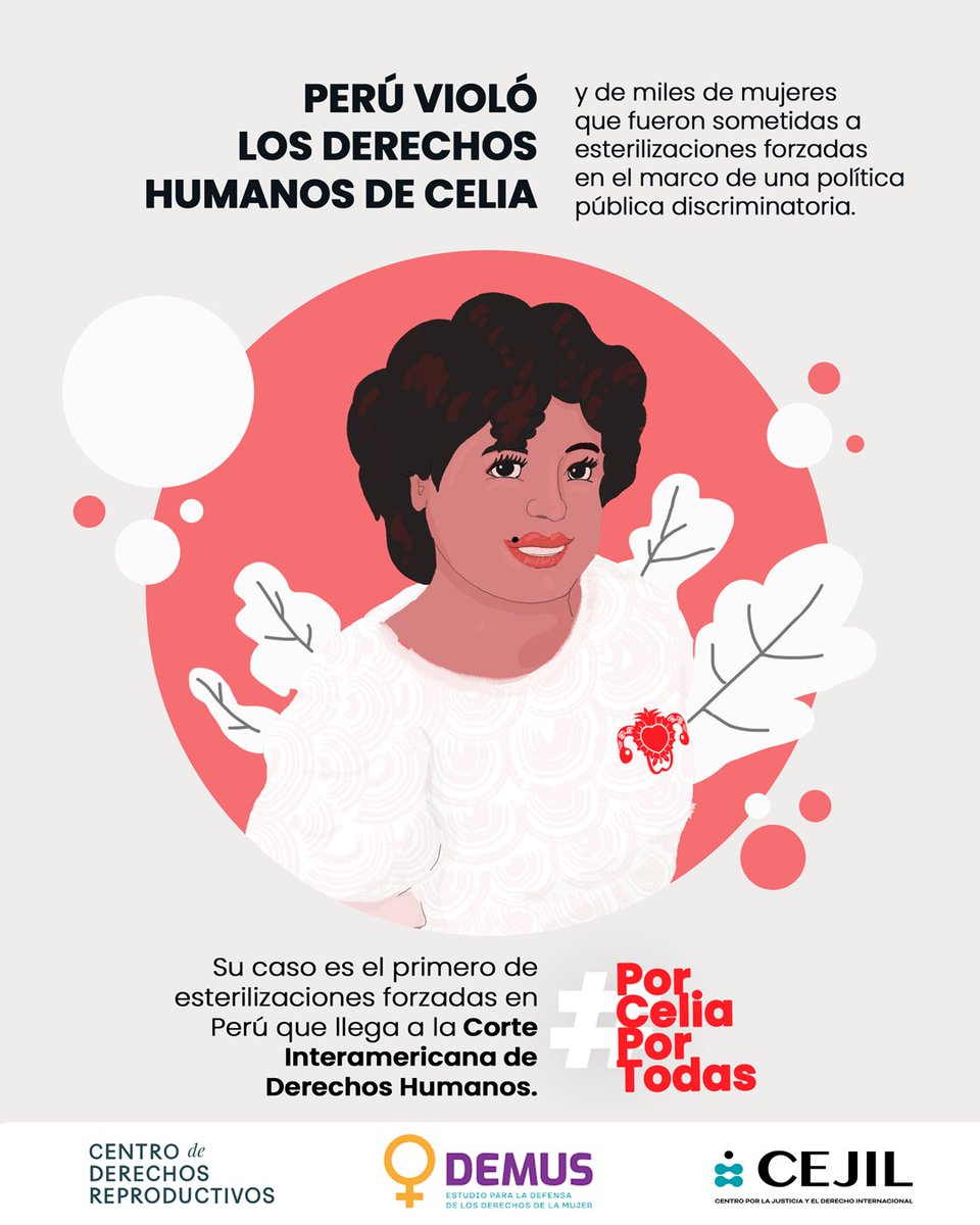 Centro de Derechos Reproductivos (@reprorightslac) on Twitter photo La <a href="/CorteIDH/">Corte Interamericana de Derechos Humanos</a> tiene la oportunidad de transformar la vida de millones de mujeres que fueron vĂctimas de violencia reproductiva y crĂmenes de lesa humanidad en PerĂş. Te contamos quiĂŠn fue Celia Ramos y por quĂŠ llevamos su caso ante este mĂĄximo Tribunal. #PorCeliaPorTodas, abrimosđ§ľ La <a href="/CorteIDH/">Corte Interamericana de Derechos Humanos</a> tiene la oportunidad de transformar la vida de millones de mujeres que fueron vĂctimas de violencia reproductiva y crĂmenes de lesa humanidad en PerĂş. Te contamos quiĂŠn fue Celia Ramos y por quĂŠ llevamos su caso ante este mĂĄximo Tribunal. #PorCeliaPorTodas, abrimosđ§ľ
