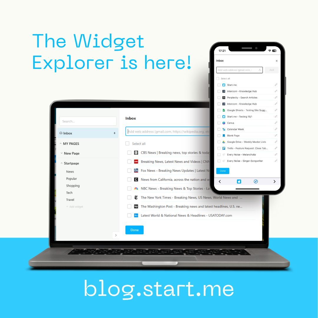 Everyone’s talking about the new Widget Explorer—and for good reason! 🚀 Check the comments and try it yourself: blog.start.me/widget-explore…