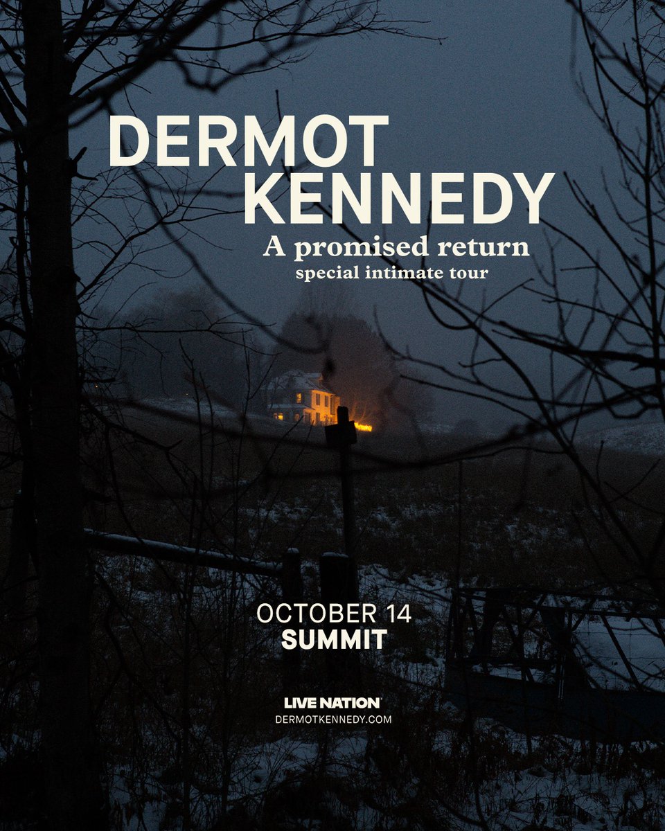 Dermot Kennedy
A Promised Return: Special Intimate Tour
📍 Summit
📅 Tuesday, October 14, 2025
🎟️ On-Sale: Thursday, May 22nd at 10AM
kbco.iheart.com/calendar/conte…

Don't miss this rare chance to see Dermot up close.