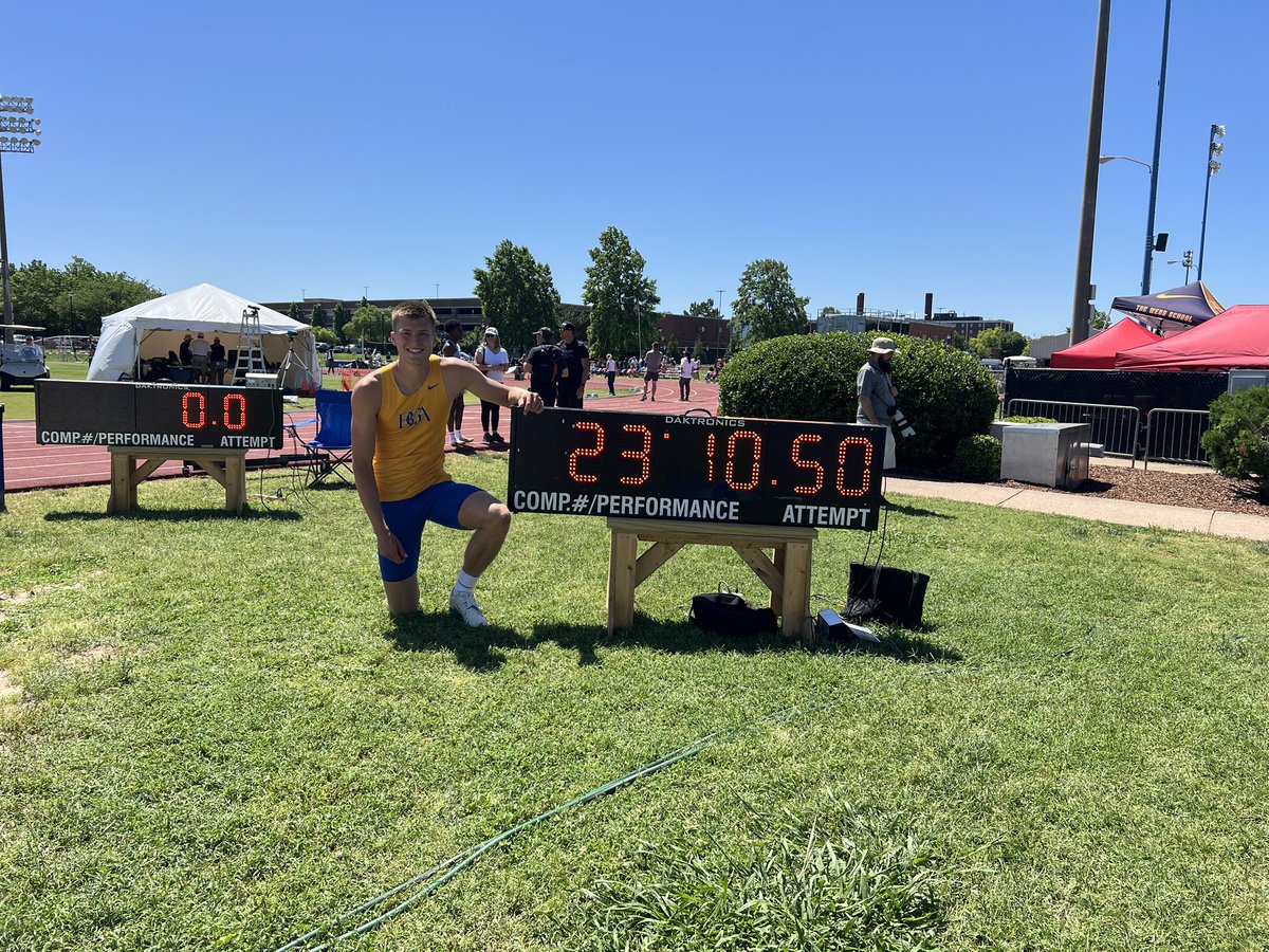 Miller Mabury is back to back State Champion in Long Jump! Finishes with  school record!