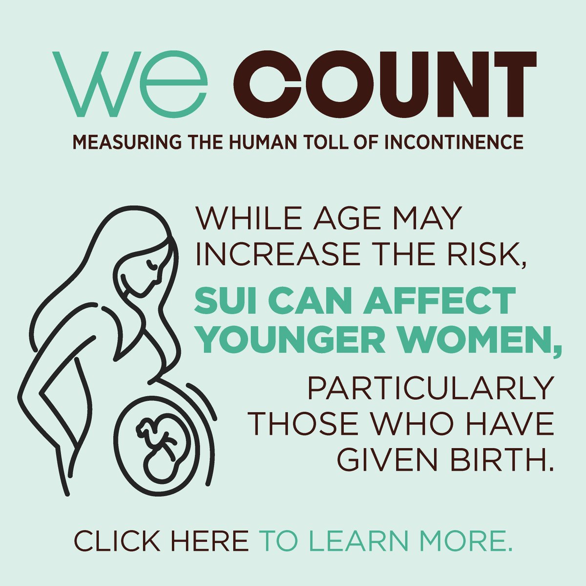 Stress urinary incontinence doesn’t just affect older women. Younger women, especially those who’ve given birth, can experience it too. If you're noticing leaks, don't ignore them. There’s help and support available. Talk to your doctor and visit nafc.org/we-count/.