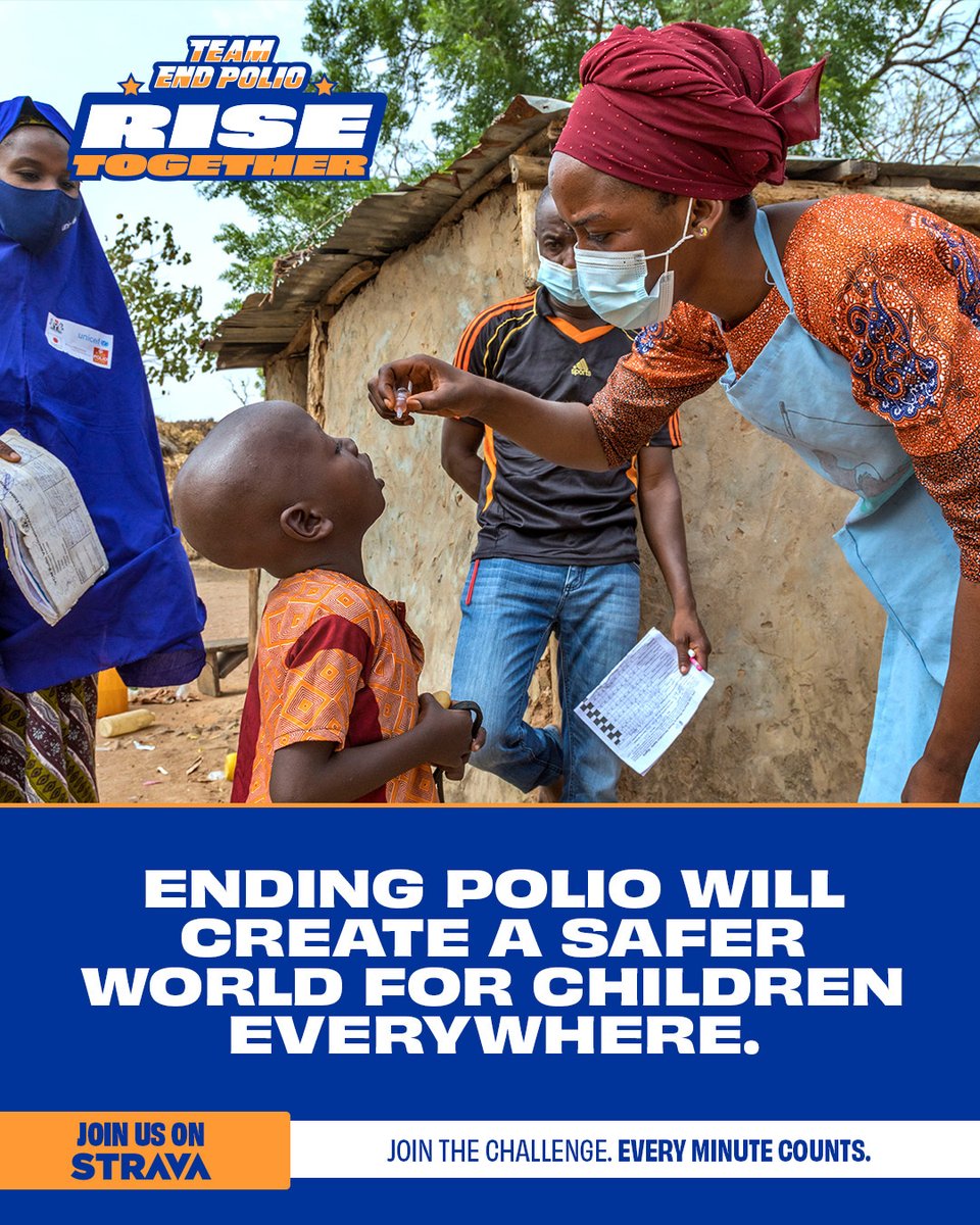 Only 3 days to go to clock up your minutes for the Rise Together challenge on Strava with #Teamendpolio ⏱️🌍🏃

To all who have taken part - thank you! 🙌

Visit teamendpolio.org for more info.

#EndPolio #RiseTogether #RiseTogetherChallenge #StravaChallenge #PolioFree
