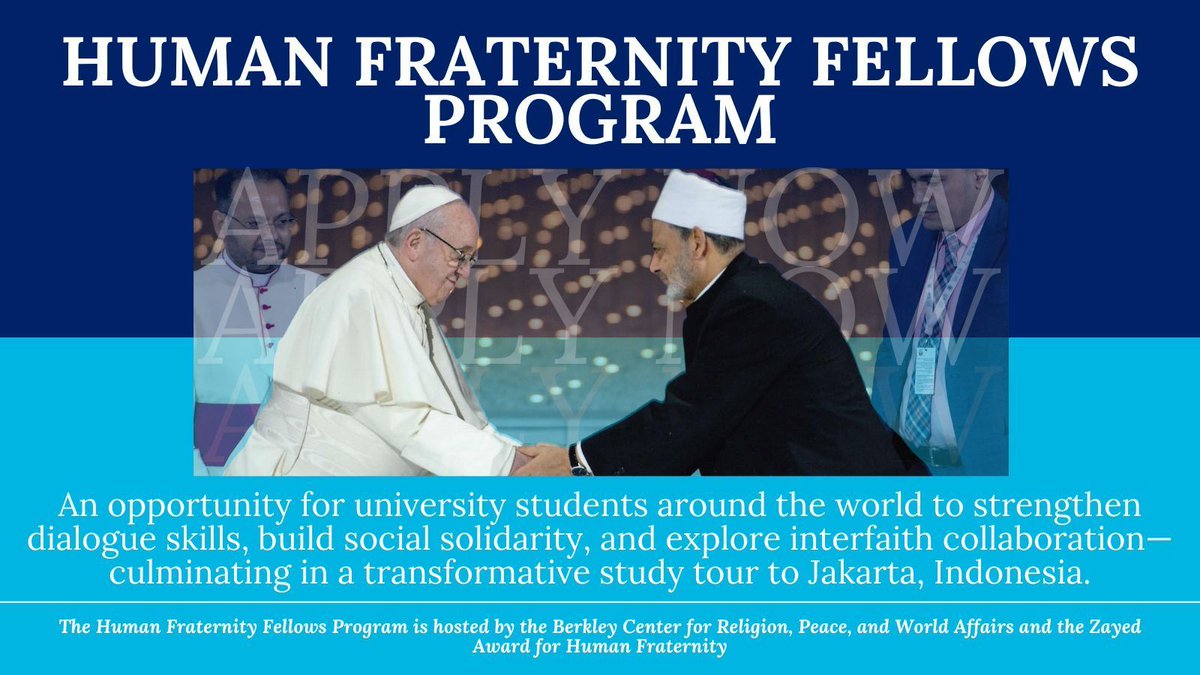 Are you passionate about interfaith dialogue and collaboration? Apply for the Human Fraternity Fellows Program now to join other students on this educational journey, ending with a trip to Jakarta, Indonesia. Applications close May 23! 

Learn more: buff.ly/46EHuhe