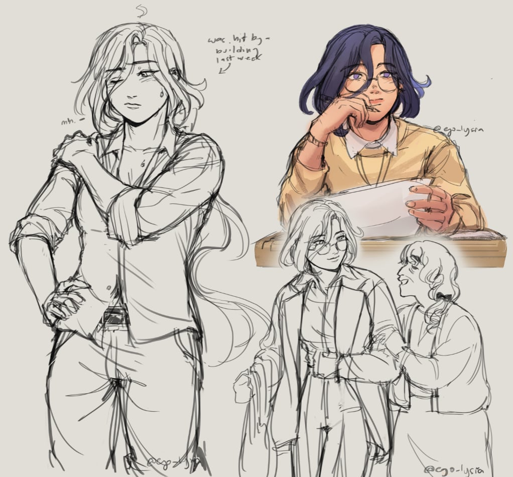 ego_lysia's tweet image. I'm still busy with my finals (& among other things), but I found this OLD doodle of mine where the idea is basically "Clorinde with that Clark Kent appeal."
Should i continue/redraw her at some point? 🤔
#GenshinImpact #原神 #clorivia