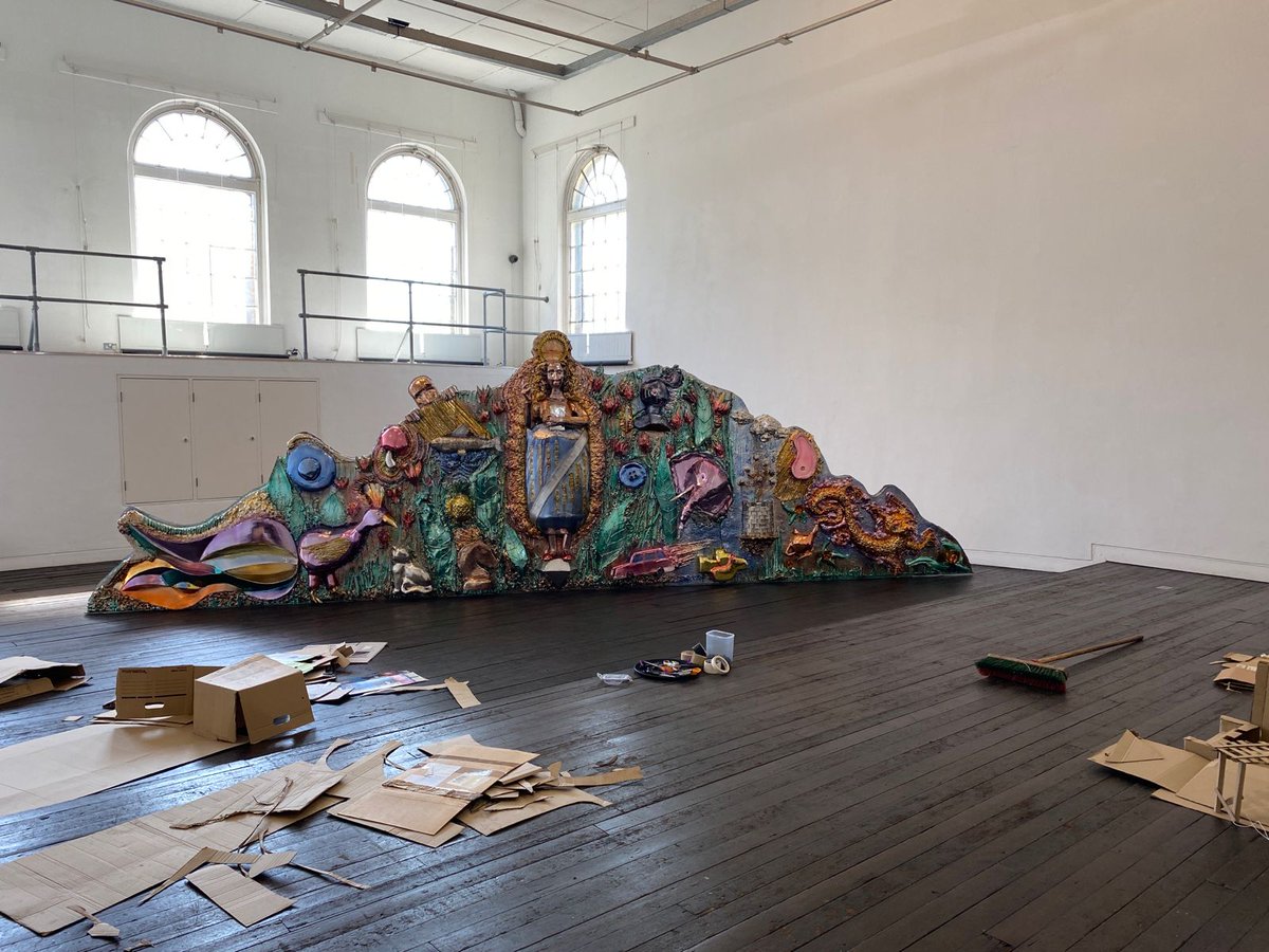 In ACE Creativity and Wellbeing week, a national celebration of the power of creativity and culture to boost people’s wellbeing, Beaconsfield hosted Class 2 from Lambeth Primary and students from Roots &amp; Shoots who responded in cardboard to Anssi Kasitonni’s sculptural relief.