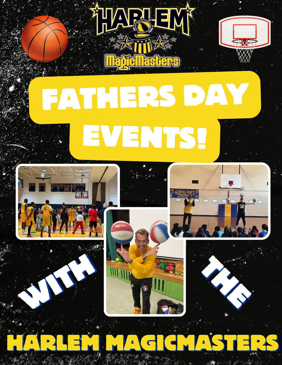 H_MagicMasters's tweet image. 🎉 Celebrate Father’s Day the MagicMasters way — with slam dunks, smiles, and unforgettable memories!

Book your event today and make it a day to remember! 🏀✨

 ☎️ 212.643.2640
📧 hmagicmasters@aol.com

#FathersDayFun #DadMagic #CelebrateDad #HarlemMagicMasters #FamilyEvents