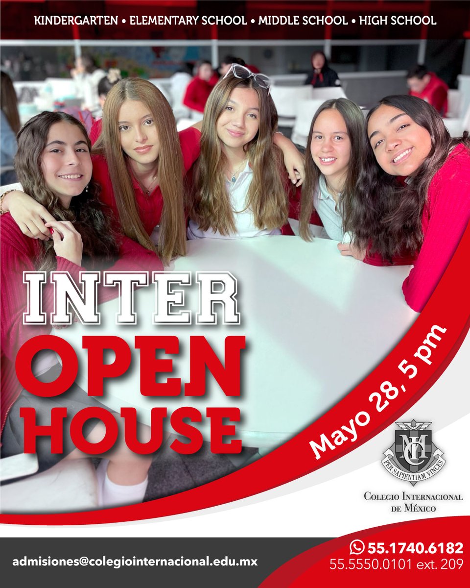 🔴 ¿Estás buscando la mejor opción educativa? En el INTER, cada alumno recibe atención personalizada para alcanzar su máximo potencial. ¡Ven a conocernos este 28 de mayo!

🔗 colegiointernacional.edu.mx
☎️ 55.5550.0101 
💬 55.1740.6182 
✉️ admisiones@colegiointernacional.edu.mx