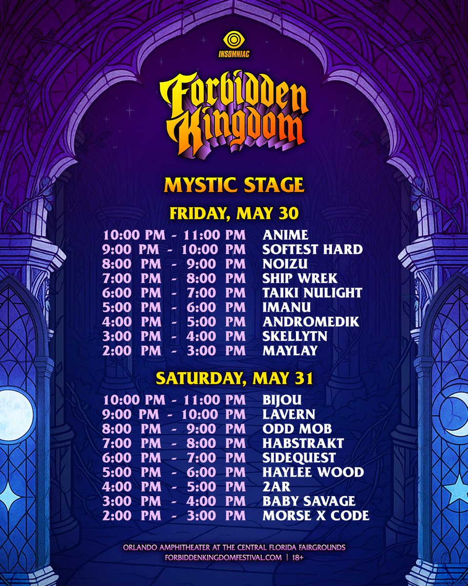 Set times for #MysticStage are live. 🧙‍♂️ Step into the sanctuary of deep soundscapes and elemental energy. 🔮
