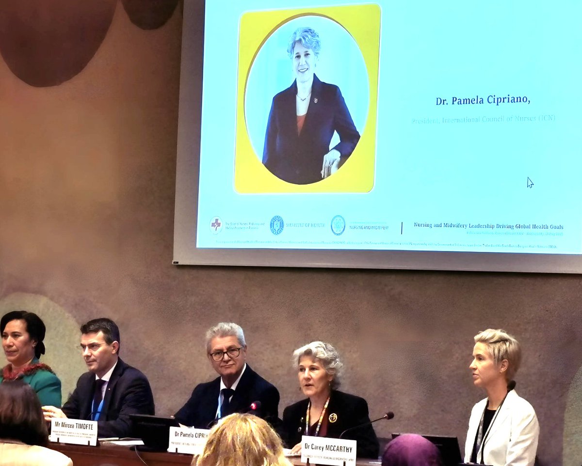 ICN (@icnurses) on Twitter photo ICN President <a href="/PamCiprianoRN/">PamCipriano</a> at official #WHA78 side event on “#Nursing and #Midwifery #Leadership” hosted by #Romania: “Spending on the #nursing workforce should not be seen as a cost: it is an investment in healthy and productive communities, societies, and economies.” ICN President <a href="/PamCiprianoRN/">PamCipriano</a> at official #WHA78 side event on “#Nursing and #Midwifery #Leadership” hosted by #Romania: “Spending on the #nursing workforce should not be seen as a cost: it is an investment in healthy and productive communities, societies, and economies.”