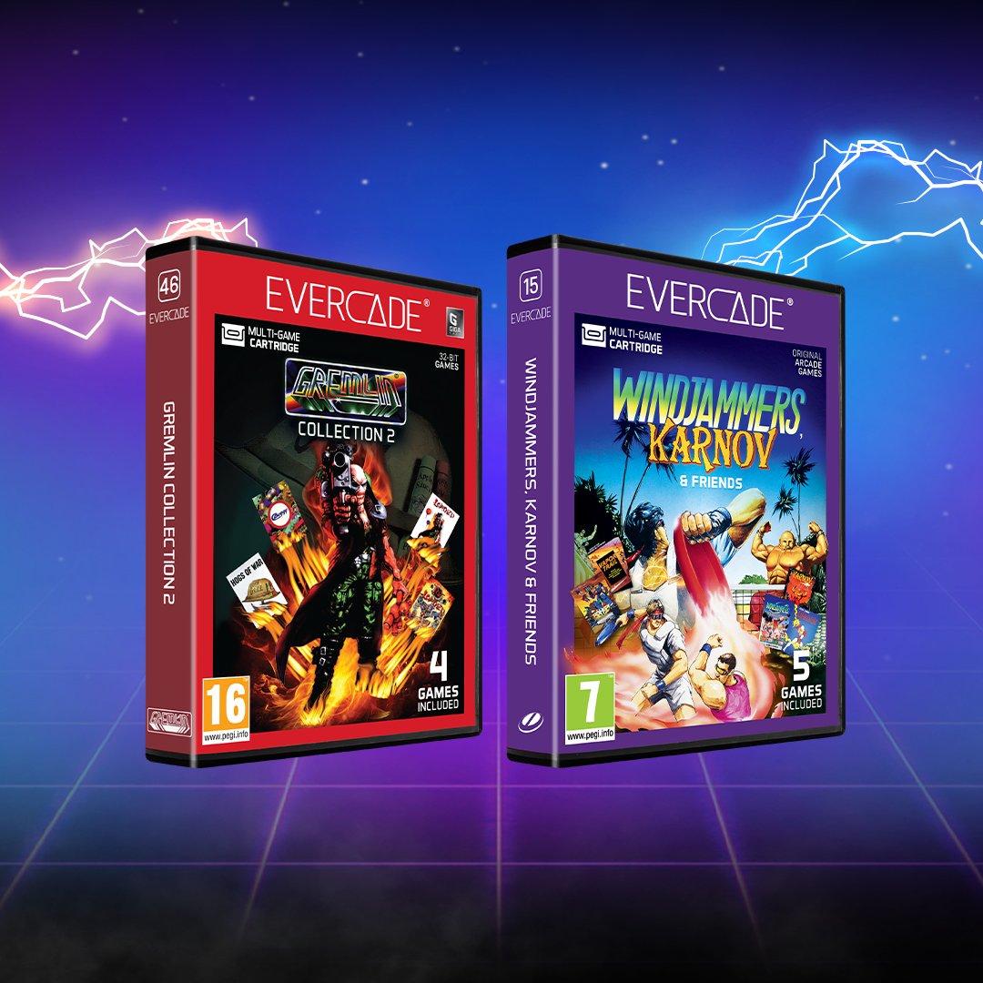 Pre-order these new Evercade cartridges. Gremlin Collection 2 and Windjammers, Karnov &amp; Friends are available to pre-order NOW! funstock.co.uk/collections/ev…