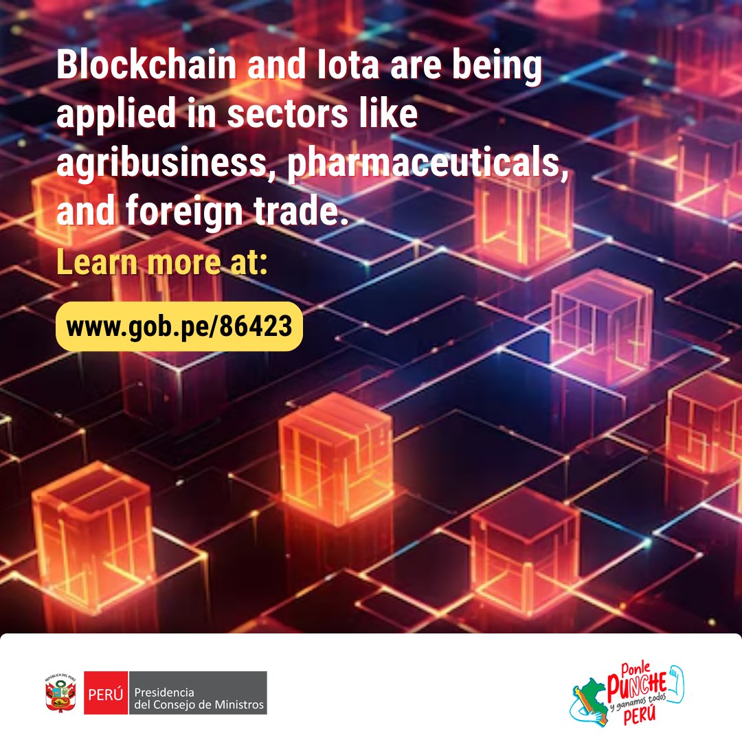 PeruPaisDigital's tweet photo. #Blockchain and #Iota are being applied in sectors like agribusiness, pharmaceuticals, and foreign trade — helping secure supply chains, record every stage of production, and optimize logistics.
Learn more at: https://t.co/hUE9S44QgQ
#DigitalGovernment https://t.co/MSjS5BKo5e