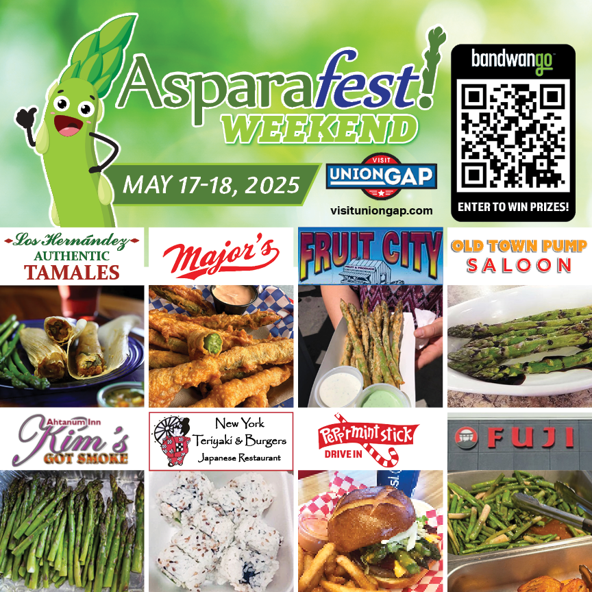 UnionGapWA's tweet photo. #SmallTownTourismChat A1
B. We like to have a day scheduled, leave a little flexibility, but like to know where and when we are headed. And, we will plan out for events, like this past weekend's Asparafest! in #UnionGapWA https://t.co/ITbB0l34jn
