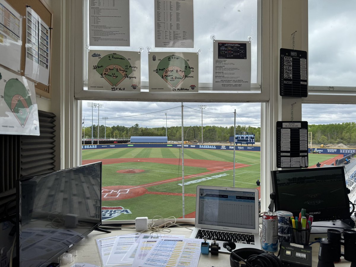Bryan Stackpole (@bryanstackpole) on Twitter photo View from the booth of the start of the 2025 <a href="/DeltaDental/">Delta Dental Plans Association</a> <a href="/AmericaEast/">America East</a> Baseball Championship.
4th seeded <a href="/MaineBaseball/">Maine Baseball</a> vs 5th ranked <a href="/UAlbanyBaseball/">UAlbany Baseball</a> at 1 pm on <a href="/ESPNPlus/">ESPN+</a>
On the call with Jonah Smith all week View from the booth of the start of the 2025 <a href="/DeltaDental/">Delta Dental Plans Association</a> <a href="/AmericaEast/">America East</a> Baseball Championship.
4th seeded <a href="/MaineBaseball/">Maine Baseball</a> vs 5th ranked <a href="/UAlbanyBaseball/">UAlbany Baseball</a> at 1 pm on <a href="/ESPNPlus/">ESPN+</a>
On the call with Jonah Smith all week