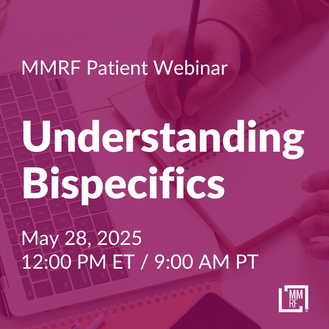 Multiple Myeloma RF (@themmrf) on Twitter photo Join leading #myeloma experts Drs. <a href="/DoctorAKrishnan/">Dr. Amrita Krishnan</a> & <a href="/szusmani/">Saad Z. Usmani MD MBA FACP 🇺🇸🇵🇰</a> for a free webinar exploring how bispecific antibodies work, their benefits, side effects, & what patients can expect during treatment.
📅 Wed, May 28
⏰ 12 PM ET/9 AM PT
🔗 Register now: ow.ly/9TjC50VQlr5 Join leading #myeloma experts Drs. <a href="/DoctorAKrishnan/">Dr. Amrita Krishnan</a> & <a href="/szusmani/">Saad Z. Usmani MD MBA FACP 🇺🇸🇵🇰</a> for a free webinar exploring how bispecific antibodies work, their benefits, side effects, & what patients can expect during treatment.
📅 Wed, May 28
⏰ 12 PM ET/9 AM PT
🔗 Register now: ow.ly/9TjC50VQlr5
