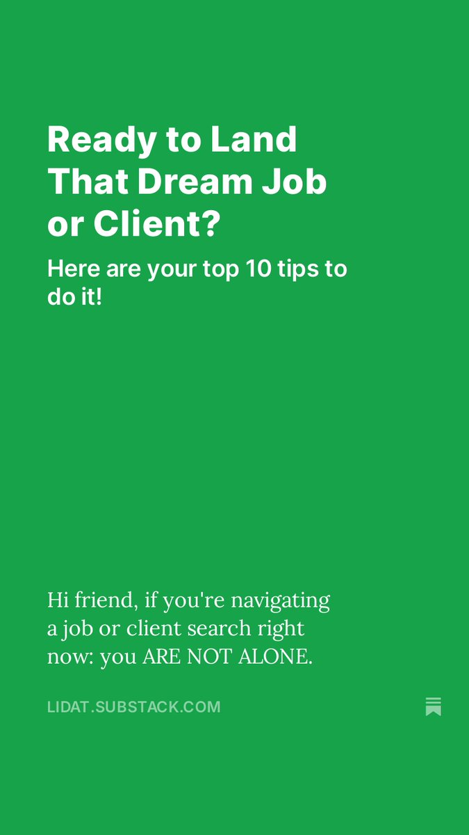 lidatohidi's tweet photo. Land your dream tech job or client with these 10 tips: adopt growth mindset, plan with SMART goals, embrace uncertainty, and leverage your unique experience. Build authentic relationships, stay curious, and show your impact. 💡Get unstuck with 1:1 coaching or self-guided program! https://t.co/KBdp33mOxr