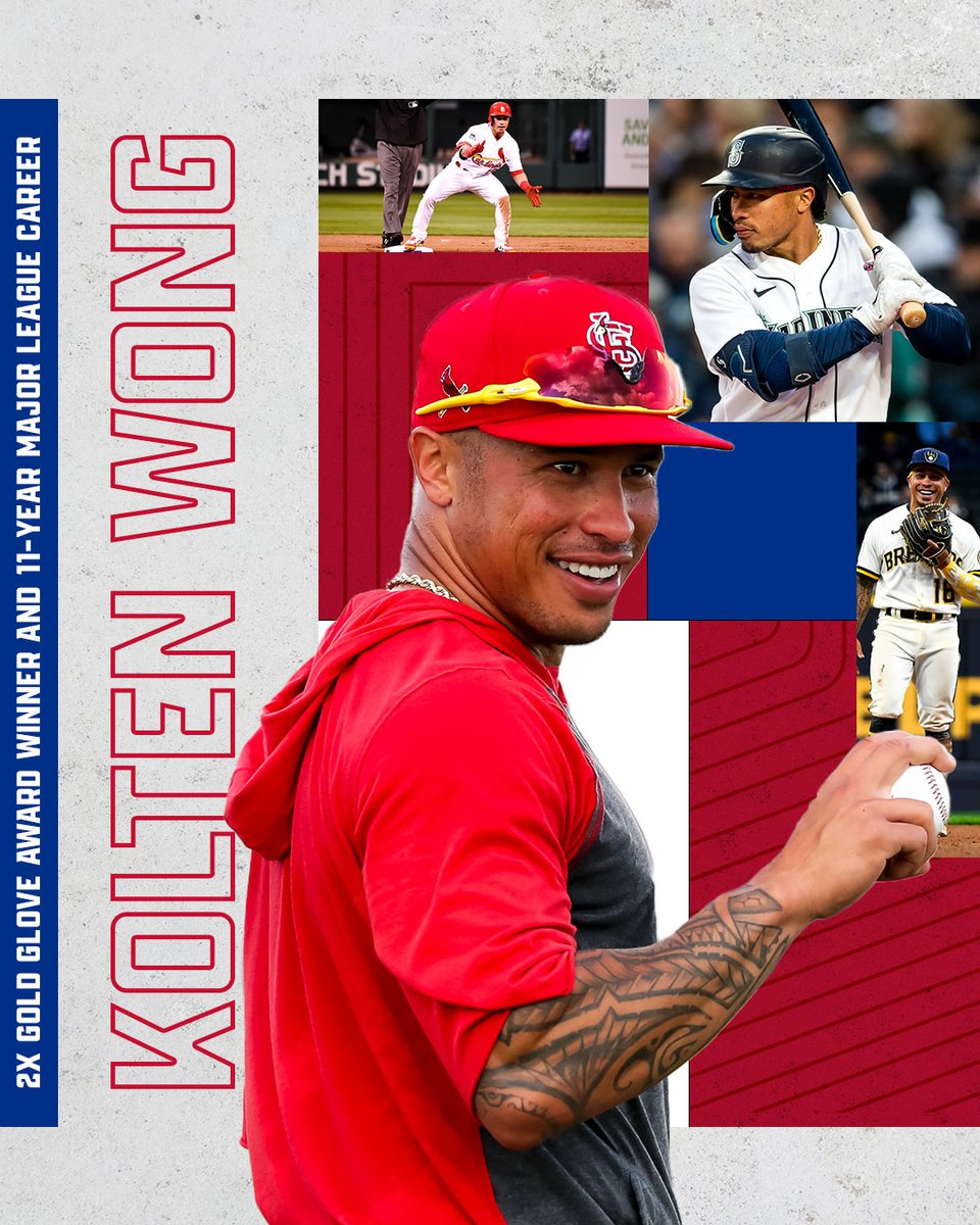 MLBPA (@mlbpa) on Twitter photo Kolten Wong won two Gold Gloves and made his mark as a respected teammate and competitor over 11 seasons with the <a href="/Cardinals/">St. Louis Cardinals</a>, <a href="/Brewers/">Milwaukee Brewers</a>, <a href="/Mariners/">Seattle Mariners</a> and <a href="/Dodgers/">Los Angeles Dodgers</a>. We congratulate him upon his retirement and celebrate him for an outstanding career!
<a href="/KoltenWong/">Kolten Wong</a> Kolten Wong won two Gold Gloves and made his mark as a respected teammate and competitor over 11 seasons with the <a href="/Cardinals/">St. Louis Cardinals</a>, <a href="/Brewers/">Milwaukee Brewers</a>, <a href="/Mariners/">Seattle Mariners</a> and <a href="/Dodgers/">Los Angeles Dodgers</a>. We congratulate him upon his retirement and celebrate him for an outstanding career!
<a href="/KoltenWong/">Kolten Wong</a>