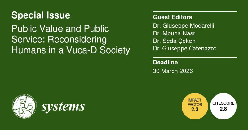 Call for papers for our special issue with #systems
#cfp <a href="/MDPIOpenAccess/">MDPI</a> Scopus Q2

To submit your paper mdpi.com/journal/system…