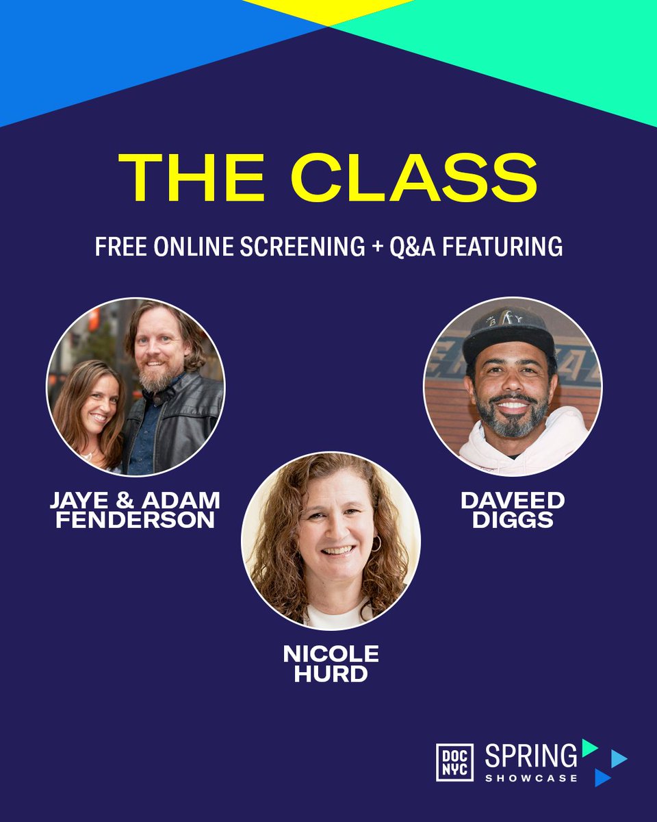 DOC NYC (@docnycfest) on Twitter photo Catch the FREE online screening of Ep 1 & 2 of THE CLASS followed by a Q&A with <a href="/JayeFenderson/">Jaye Fenderson</a> and <a href="/AdamFenderson/">Adam Fenderson</a> (Directors/Producers), @presidenthurd (Executive Producer), and @daveeddiggs (Executive Producer).
👉 RSVP by 5/23 at 11 am ET to watch: 2025.docnyc.net/TheClass Catch the FREE online screening of Ep 1 & 2 of THE CLASS followed by a Q&A with <a href="/JayeFenderson/">Jaye Fenderson</a> and <a href="/AdamFenderson/">Adam Fenderson</a> (Directors/Producers), @presidenthurd (Executive Producer), and @daveeddiggs (Executive Producer).
👉 RSVP by 5/23 at 11 am ET to watch: 2025.docnyc.net/TheClass