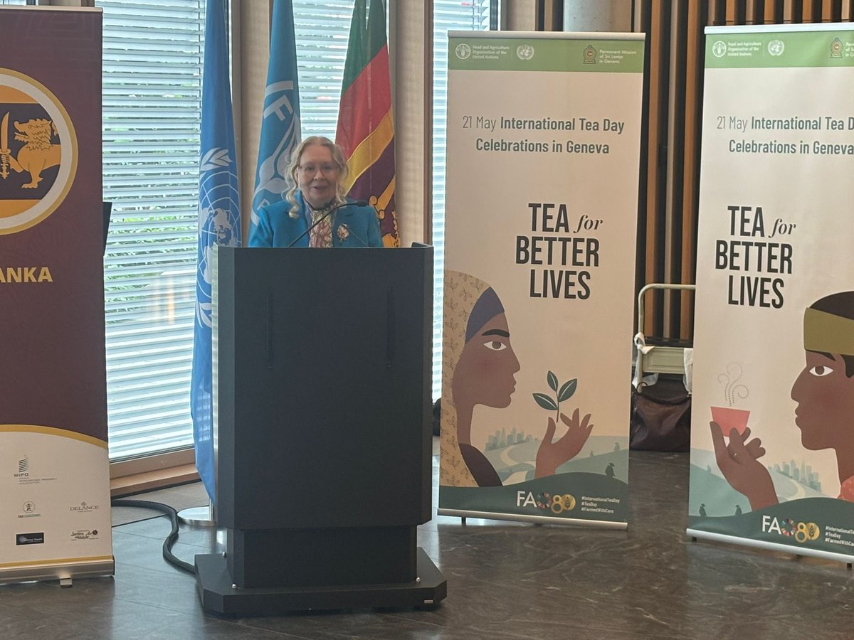 Tatiana Valovaya, Director-General of UN Geneva (@un_valovaya) on Twitter photo Today we celebrated the first-ever commemoration of International #TeaDay. Thank you <a href="/FAOGeneva/">FAOGeneva</a> & <a href="/SLUNGeneva/">SriLanka at UNGeneva</a> for bringing this cherished ritual <a href="/UNGeneva/">United Nations Geneva</a>. More than a drink, tea is a global heritage, a symbol of hospitality, and a source of livelihoods for millions of people. Today we celebrated the first-ever commemoration of International #TeaDay. Thank you <a href="/FAOGeneva/">FAOGeneva</a> & <a href="/SLUNGeneva/">SriLanka at UNGeneva</a> for bringing this cherished ritual <a href="/UNGeneva/">United Nations Geneva</a>. More than a drink, tea is a global heritage, a symbol of hospitality, and a source of livelihoods for millions of people.