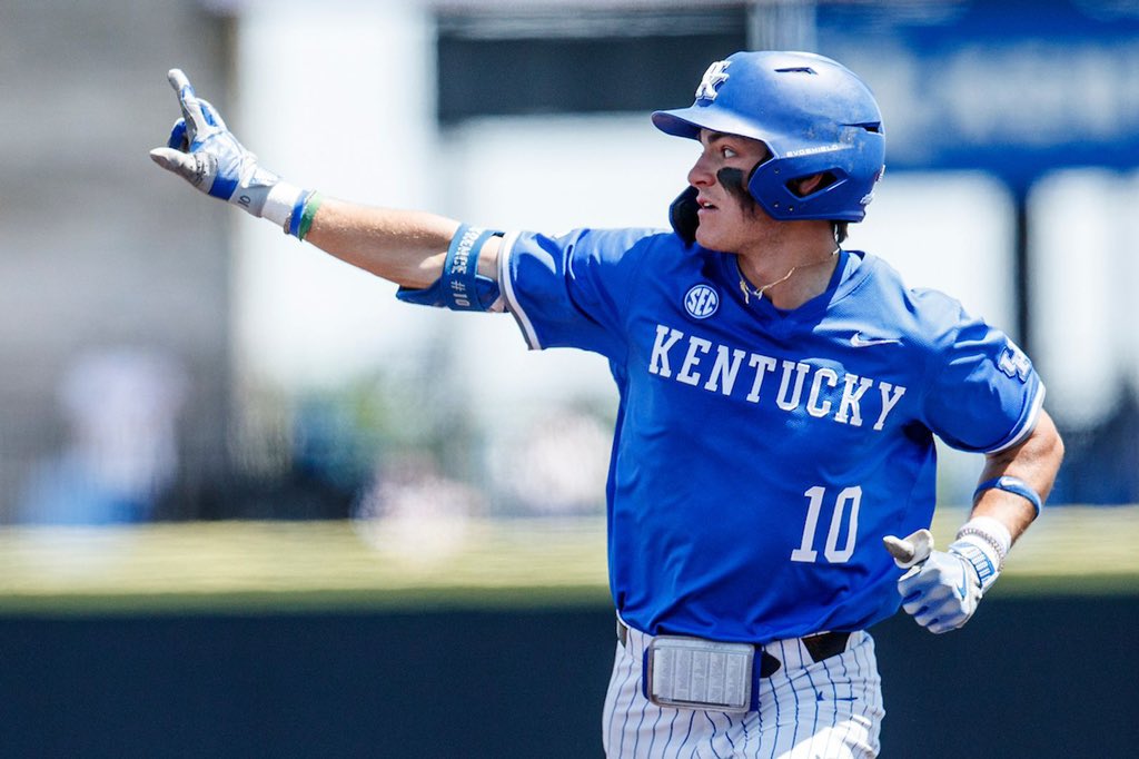 UKBaseball's tweet photo. 2B Luke Lawrence (@LukeL1019) had three hits and was on base all four times in Hoover. He’s quietly up to .299 on the season and among team leaders in hits, runs, RBI, SB and has made just one error since early March. https://t.co/g9BAPFeHqB