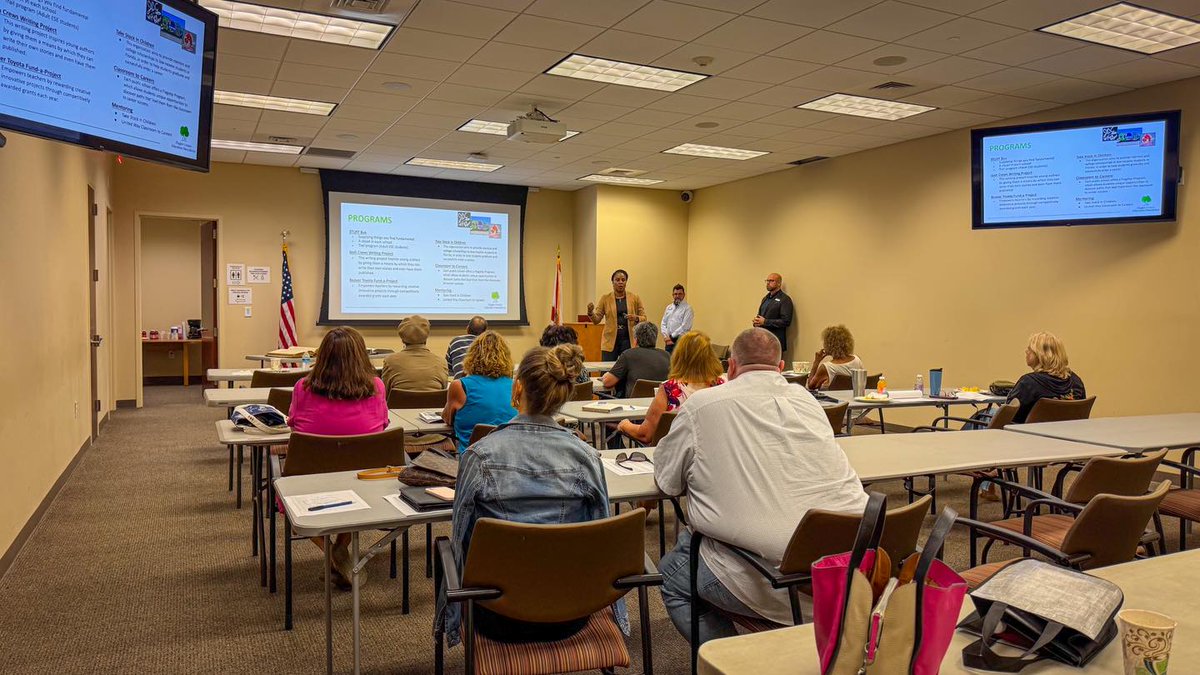 So glad to share with our <a href="/FlaglerCtyGov/">FlaglerCountyGovernment</a> Citizens Academy this morning at the Flagler County Courthouse. Sharing our story with all of the families in Flagler County is a passion and we love showing the ways we are working hard to keep moving #FlaglerForward.
