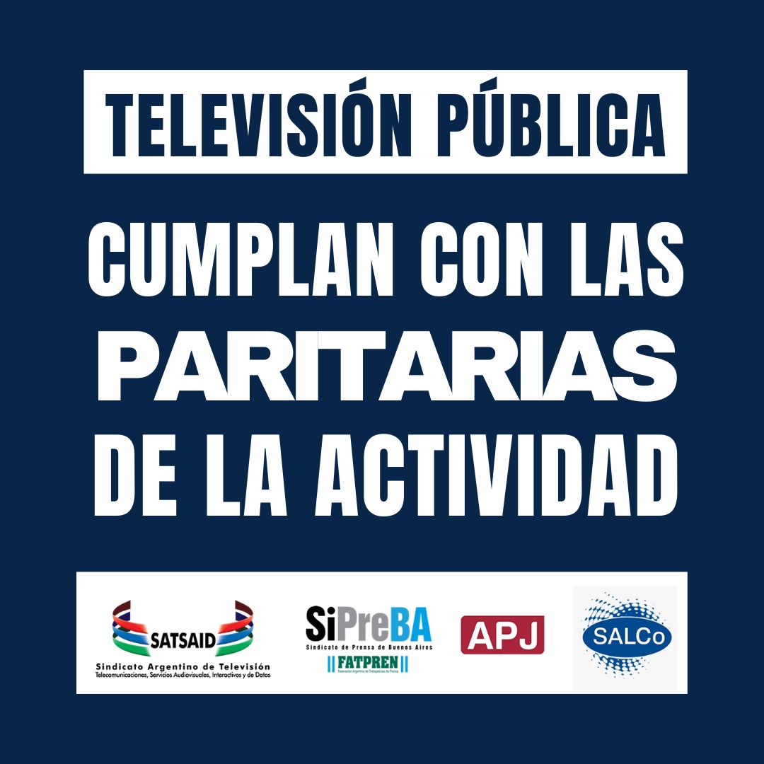 🔴 #AHORA | BASTA DE SALARIOS DE POBREZA EN LOS MEDIOS PÚBLICOS

Trabajadores de medios públicos afirman que "el interventor de RTA ningunea el legítimo reclamo y financia programas de streaming y aire con contenidos propagandísticos del gobierno"
#MediosPúblicosEnLucha