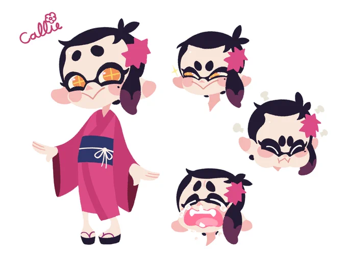 Character model sheets for "Hope That Didn't Bug You Too Much"#Splatoon 