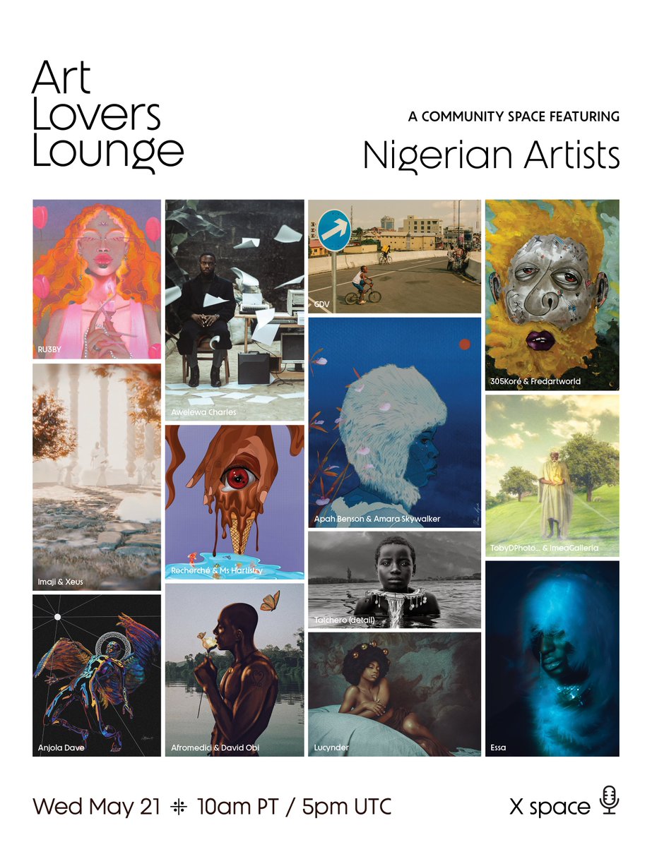 Erika Rand (@erikarand) on Twitter photo 🎨🧵 Every once in awhile you get to know a community you fall in love with. Today Art Lovers Lounge will be featuring its 1st ART COMMUNITY; amazing Nigerian artists who have supported each other for over 4 years, I think setting an incredible example.💐❤️🔥
Many of the artists 🎨🧵 Every once in awhile you get to know a community you fall in love with. Today Art Lovers Lounge will be featuring its 1st ART COMMUNITY; amazing Nigerian artists who have supported each other for over 4 years, I think setting an incredible example.💐❤️🔥
Many of the artists