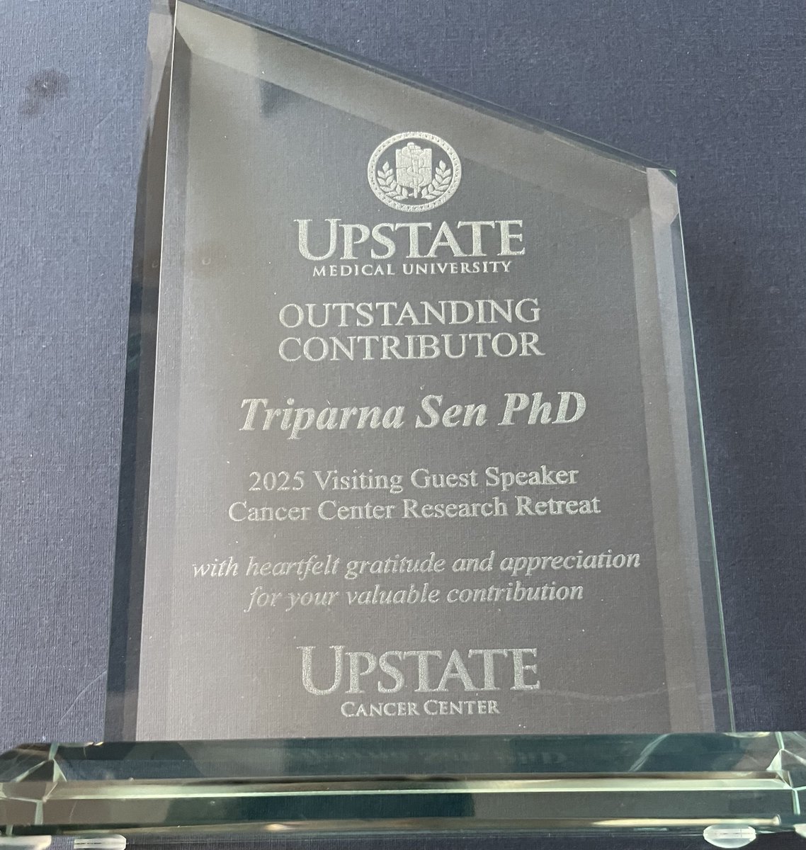 Triparna Sen (Sen-Lab) (@triparnasen) on Twitter photo Grateful to Prof. Leszek Kotula and Dr. Thomas Vandermeer, Director of Upstate Cancer Center, for the invitation to speak at the <a href="/UpstateCancer/">Upstate Cancer Center</a> #cancer retreat.
Truly impressed by the bold and inspiring plans at <a href="/UpstateCancer/">Upstate Cancer Center</a> and Upstate Medical University. Great time with Grateful to Prof. Leszek Kotula and Dr. Thomas Vandermeer, Director of Upstate Cancer Center, for the invitation to speak at the <a href="/UpstateCancer/">Upstate Cancer Center</a> #cancer retreat.
Truly impressed by the bold and inspiring plans at <a href="/UpstateCancer/">Upstate Cancer Center</a> and Upstate Medical University. Great time with