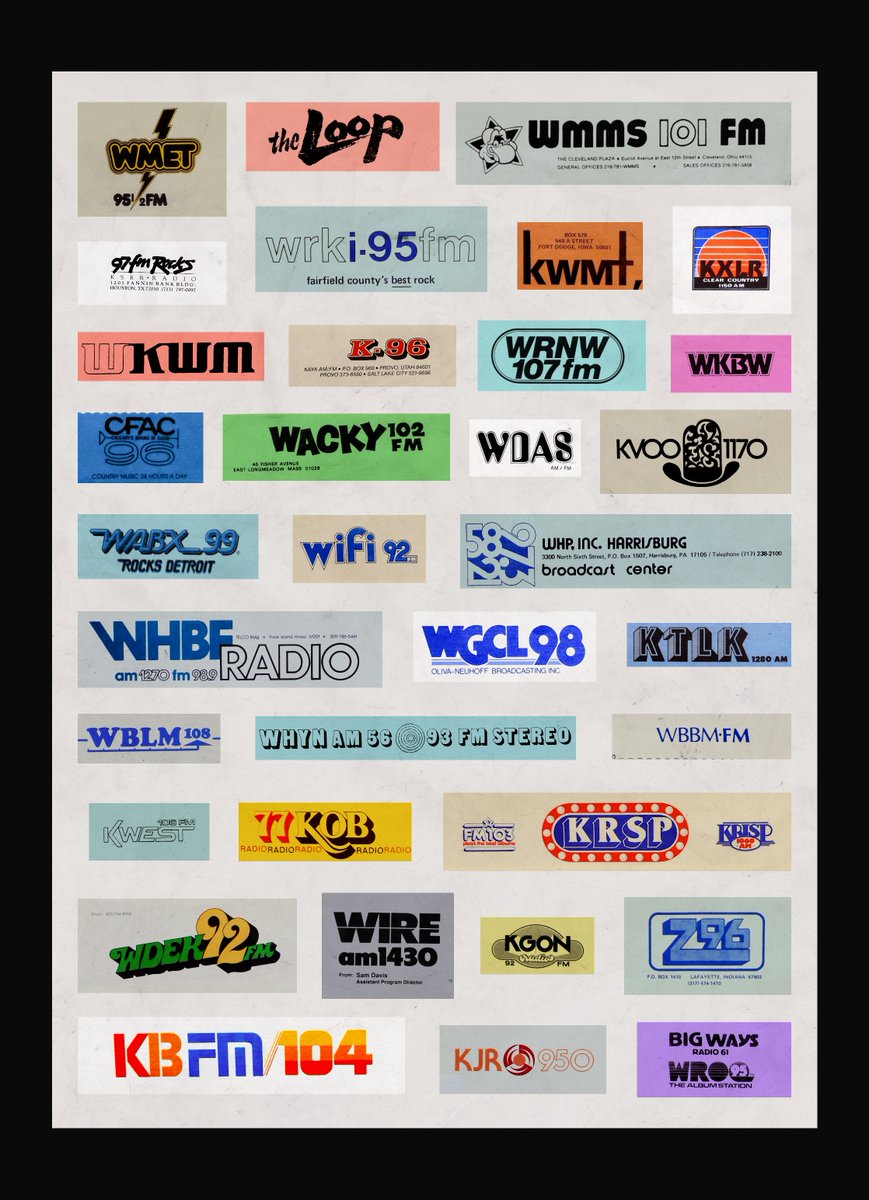 A blast from the broadcast past 📻 — Early '80s Radio Station Logos.