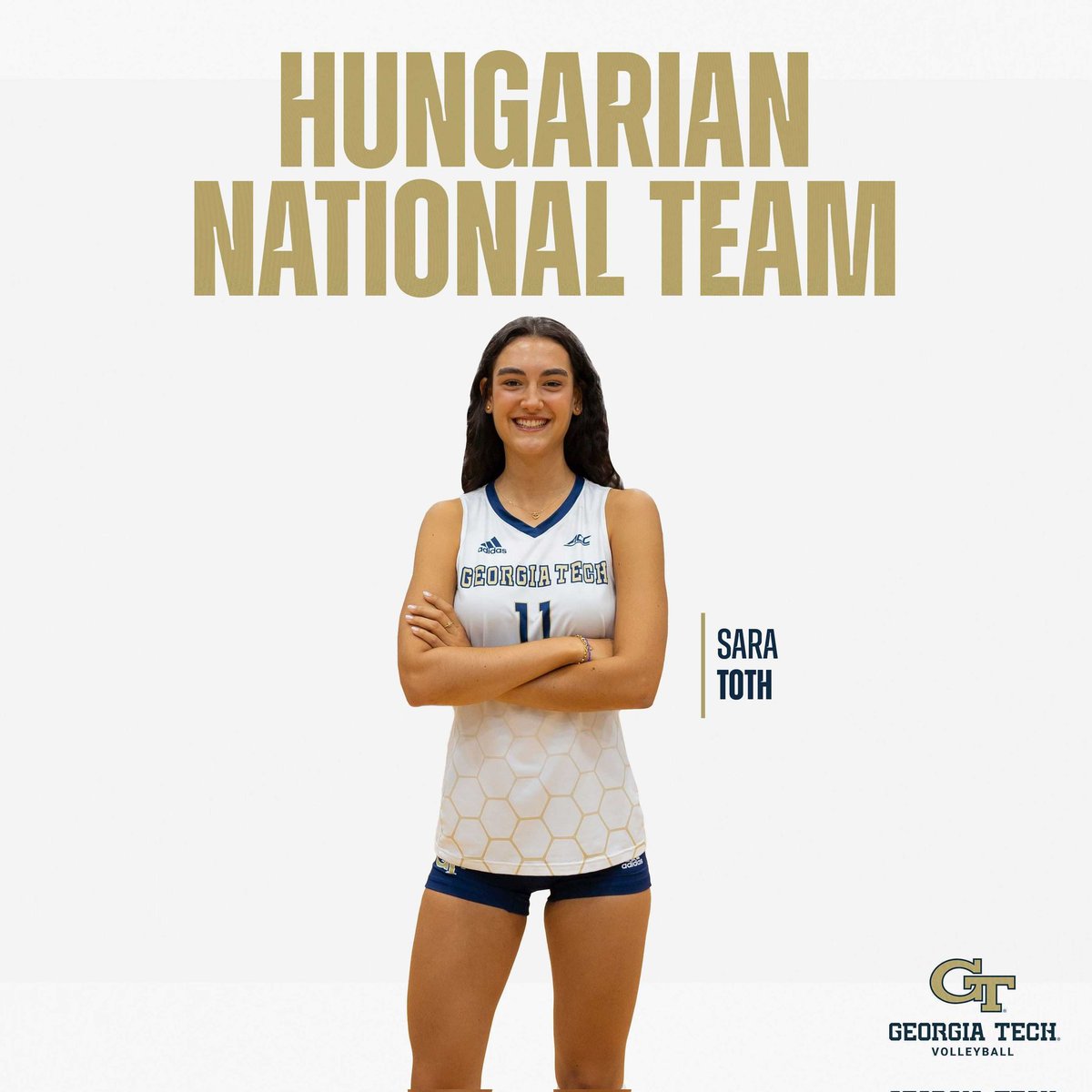 Another day, another Yellow Jacket named to a National Team! 

Congratulations to Sara Toth as she joins the CEV Volleyball Golden European League roster! 

#StingEm × #PointTech 🐝🇭🇺