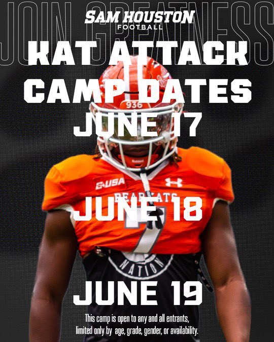 Tatum Evans (@tatumevans2026) on Twitter photo Thank you <a href="/31_CoachFAL/">Freddie Aughtry-Lindsay</a> for the <a href="/BearkatsFB/">Sam Houston Football</a> camp invite #EatEmUpKats
<a href="/DBCoachMcGraw/">Gary McGraw</a> <a href="/CoachScrivens/">Coach Scrivens</a> <a href="/GHSMustangsFB/">GHSMustangsFootball</a> <a href="/coachrsmith12/">Coach Ryan Smith</a> <a href="/freezysmalls/">Freezy Smalls II</a> <a href="/DonnieBaggs_/">#HCville</a> <a href="/TEP5252/">TEP’S QB HUNTING CLUB EST. 2012</a> Thank you <a href="/31_CoachFAL/">Freddie Aughtry-Lindsay</a> for the <a href="/BearkatsFB/">Sam Houston Football</a> camp invite #EatEmUpKats
<a href="/DBCoachMcGraw/">Gary McGraw</a> <a href="/CoachScrivens/">Coach Scrivens</a> <a href="/GHSMustangsFB/">GHSMustangsFootball</a> <a href="/coachrsmith12/">Coach Ryan Smith</a> <a href="/freezysmalls/">Freezy Smalls II</a> <a href="/DonnieBaggs_/">#HCville</a> <a href="/TEP5252/">TEP’S QB HUNTING CLUB EST. 2012</a>