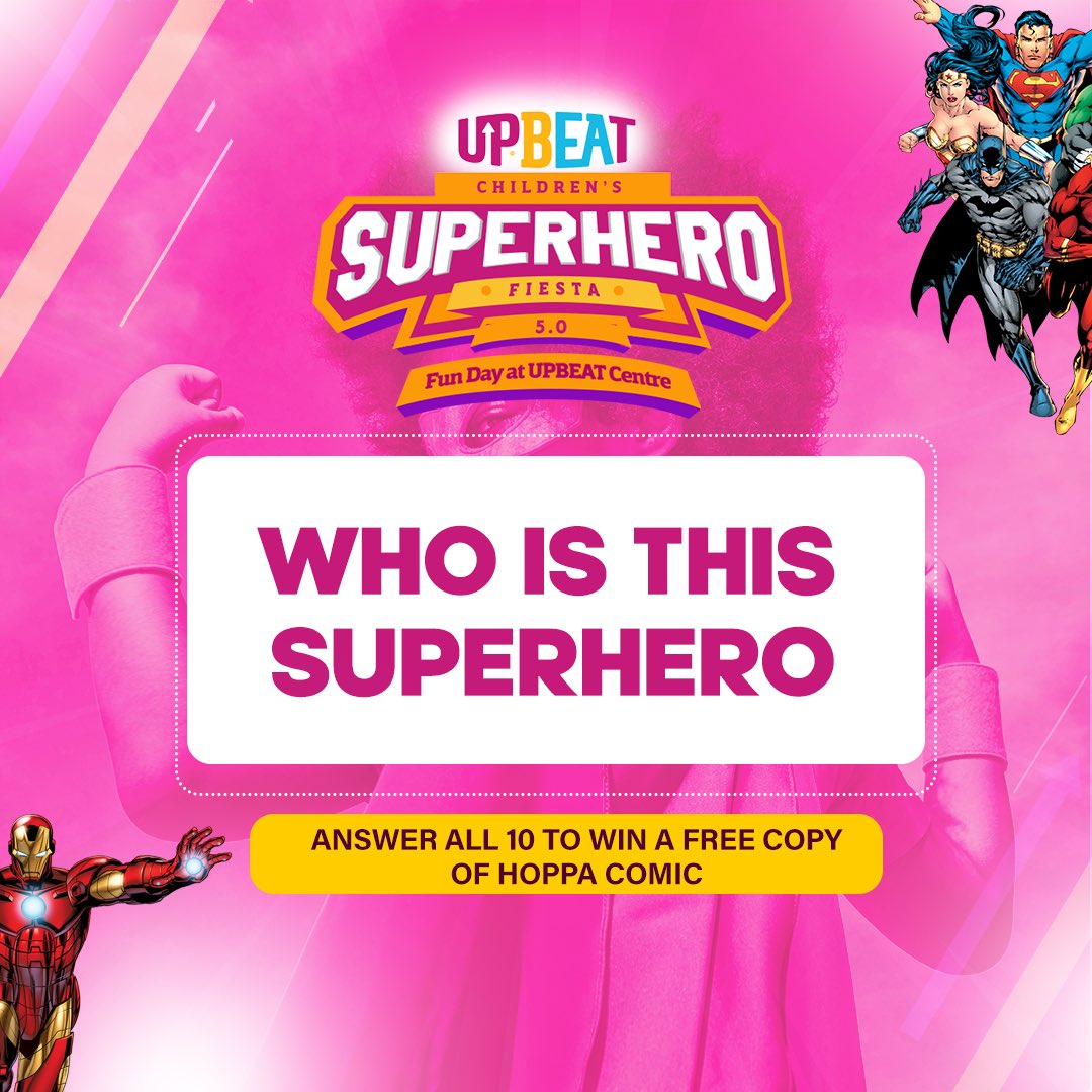 upbeatlekki's tweet photo. It’s giveaway time! 🤩🥳
How well do you know your Superheroes?🦸
List all the Superstars and win yourself a Free Copy of the Hoppa Comic Book. 😎🥳
Tag your friends to join the challenge. 🤗
#hoppacomics #upbeatcentre #hoppa #upbeat #superheroweek #superheroweekend https://t.co/5s6RB6SxNw