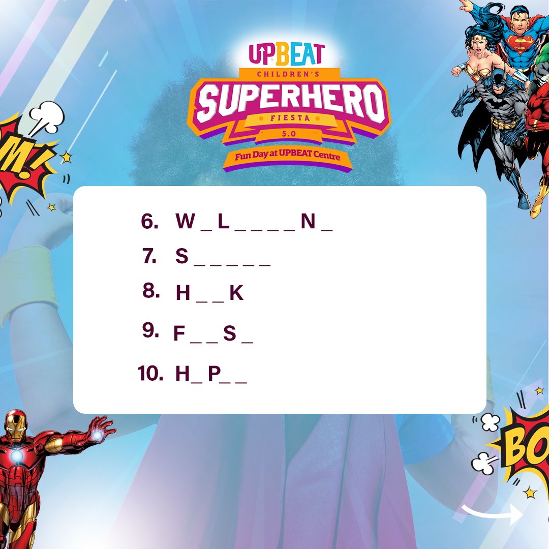 upbeatlekki's tweet photo. It’s giveaway time! 🤩🥳
How well do you know your Superheroes?🦸
List all the Superstars and win yourself a Free Copy of the Hoppa Comic Book. 😎🥳
Tag your friends to join the challenge. 🤗
#hoppacomics #upbeatcentre #hoppa #upbeat #superheroweek #superheroweekend https://t.co/5s6RB6SxNw