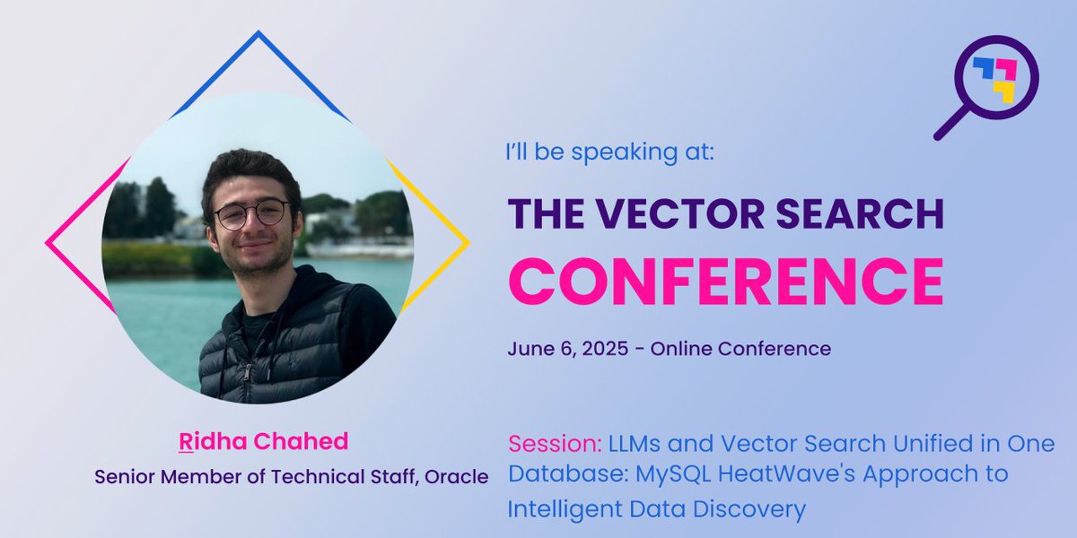 vsearchcon's tweet image. 🚨 What if your database could talk AI and vector search?
🔗 vsearchcon.com/speaker/ridha-…
Ridha Chahed (@ChahedRidha) from @Oracle is here to show you how.
👨💻 As an ML Engineer behind MySQL HeatWave, Ridha’s turning one of the world’s most trusted databases into a multi-talented…