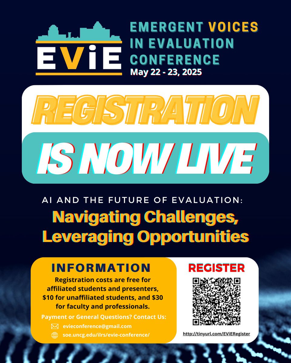 You can still join this discussion, share your experience and learn with emerging evaluators like you.
What are you still waiting for?! Scan the QR Code to register today...
#EViE2025
#AIandEvaluation
#ERMUNCG