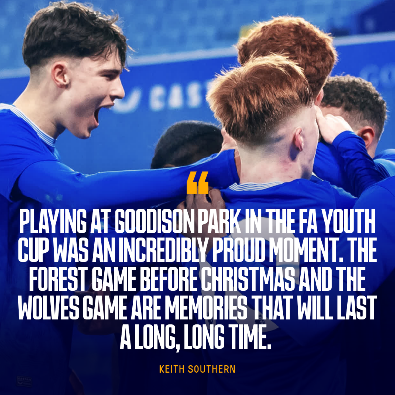 EvertonAcademy's tweet photo. It has been a strong season of development with lifelong memories made for our Under-18s. 🔵

#EFCU18 Head Coach Keith Southern sat down with https://t.co/MOR7bme9ZC to reflect on his side being the first to play at Hill Dickinson Stadium, the team's progression and much more. 🔽
