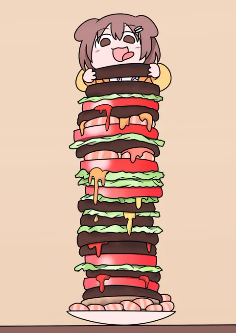 ハンバーガーを積むころさん #できたてころね 